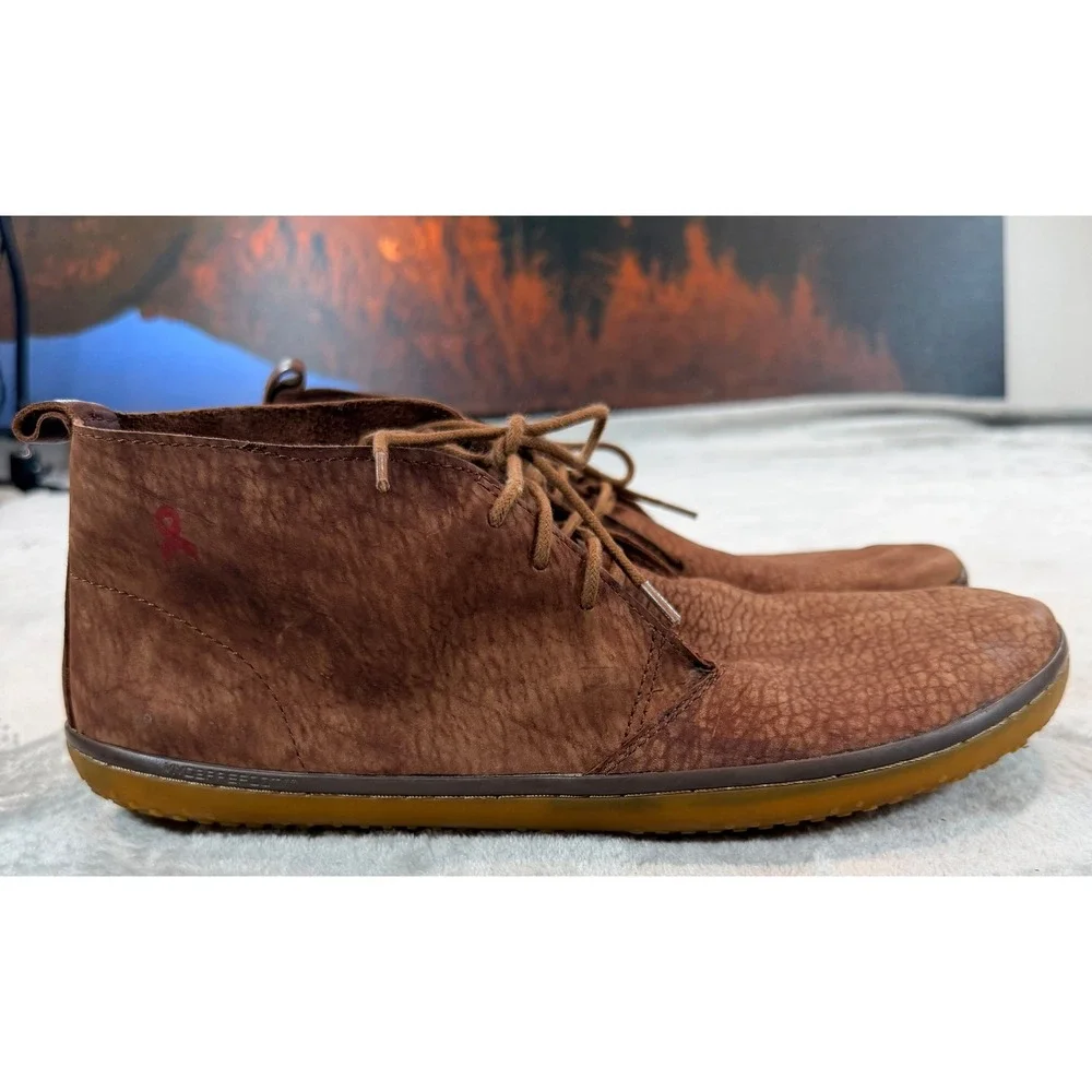Vivobarefoot Mens Soul Of Africa Gobi II Leather Barefoot Chukka Boots Brown 45